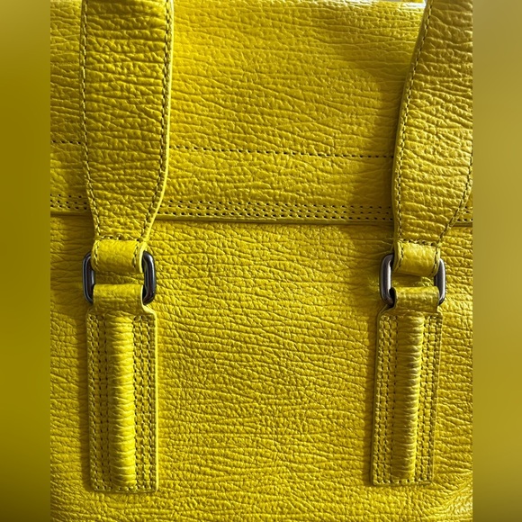 3.1 Phillip Lim Pashli Medium Bright Yellow Calfskin Leather Satchel W/ Strap - Picture 11 of 16